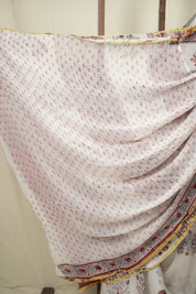 White HBP Georgette Saree - SRWHGS66