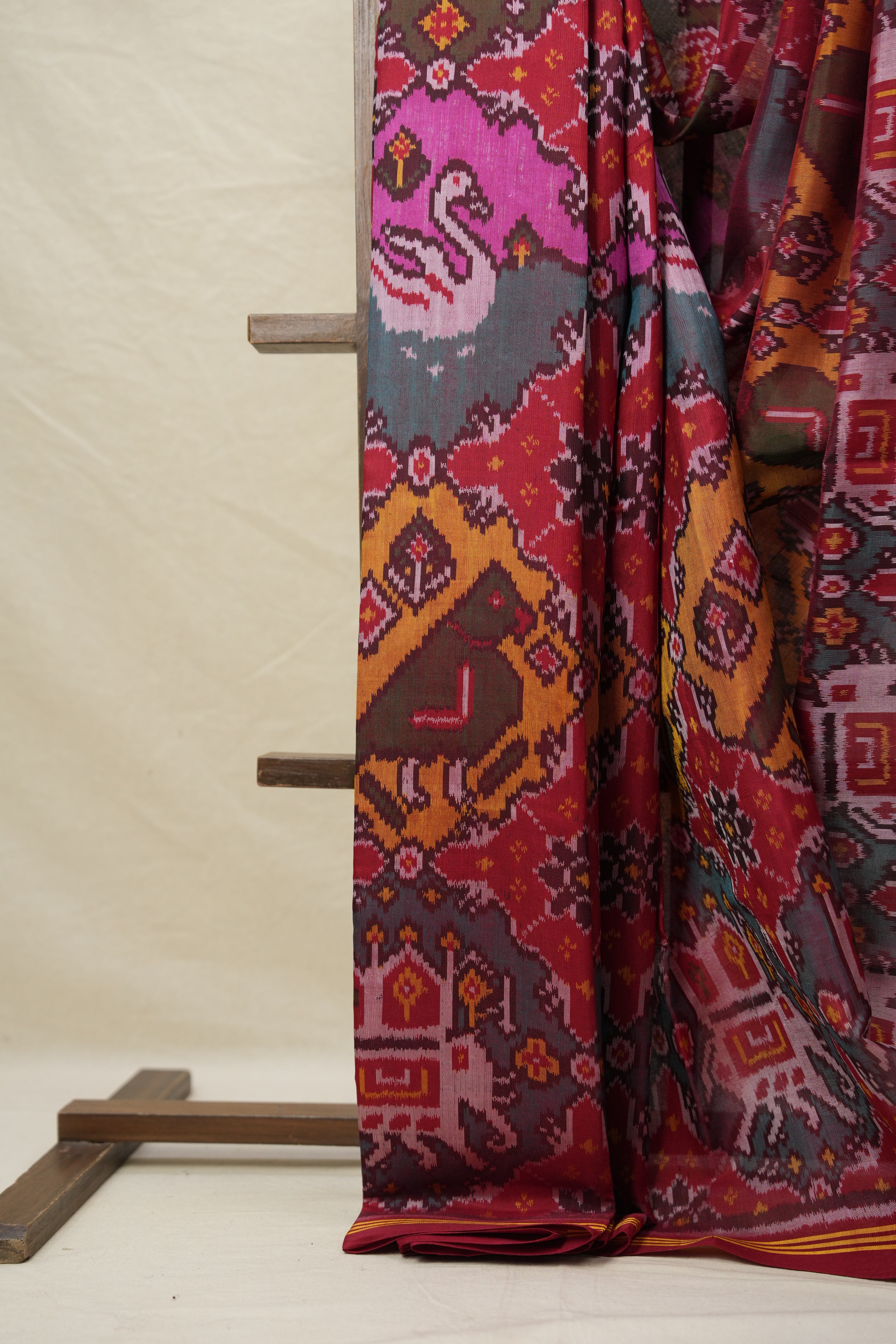 Green Red Rajkot Patola Silk Saree - SRGRRPSS550