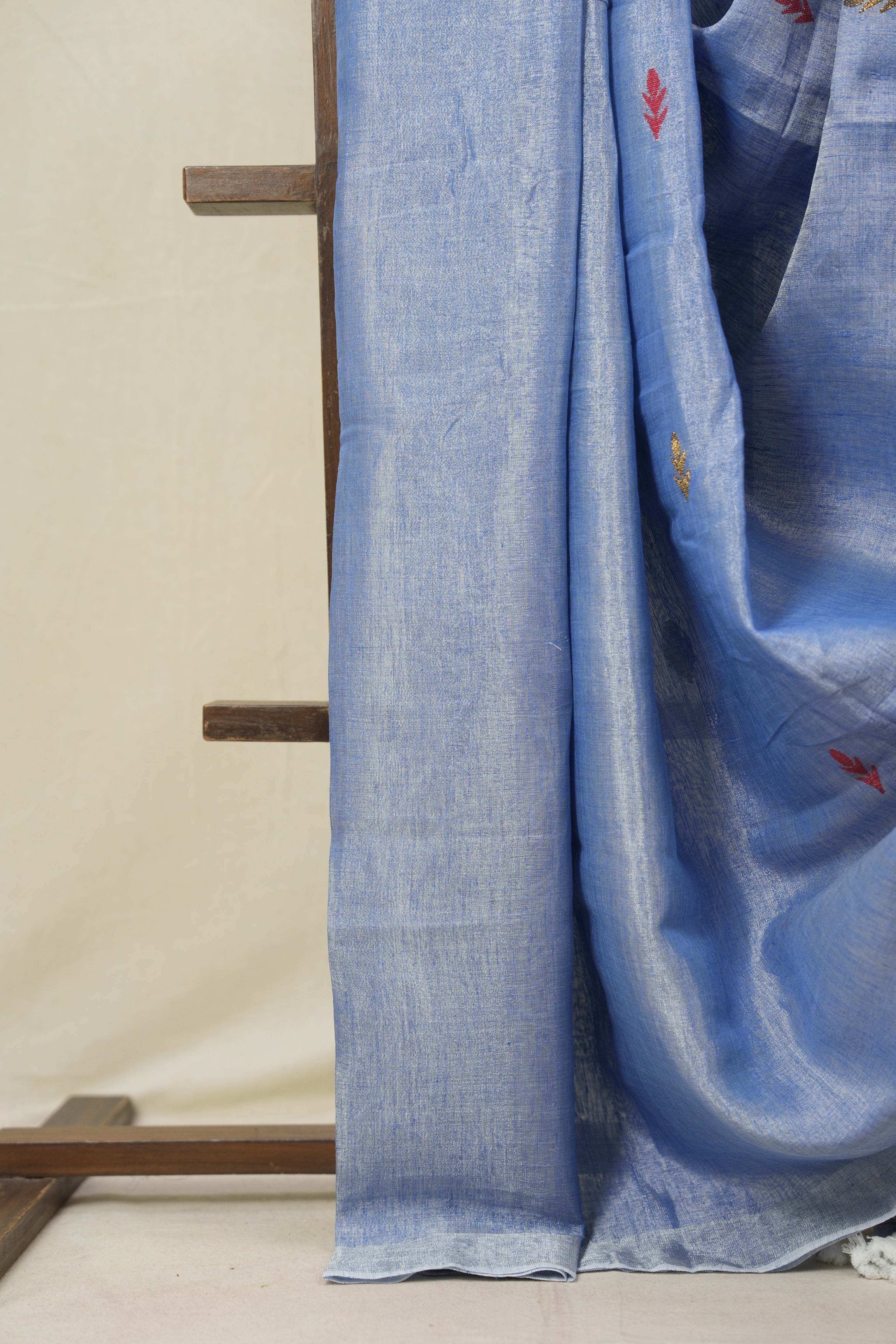 Light Blue Tissue Linen Jamdani Saree - SRLBTLJS160