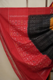 Orange Pochampalli Cotton Ikat Saree - SROPCIS554