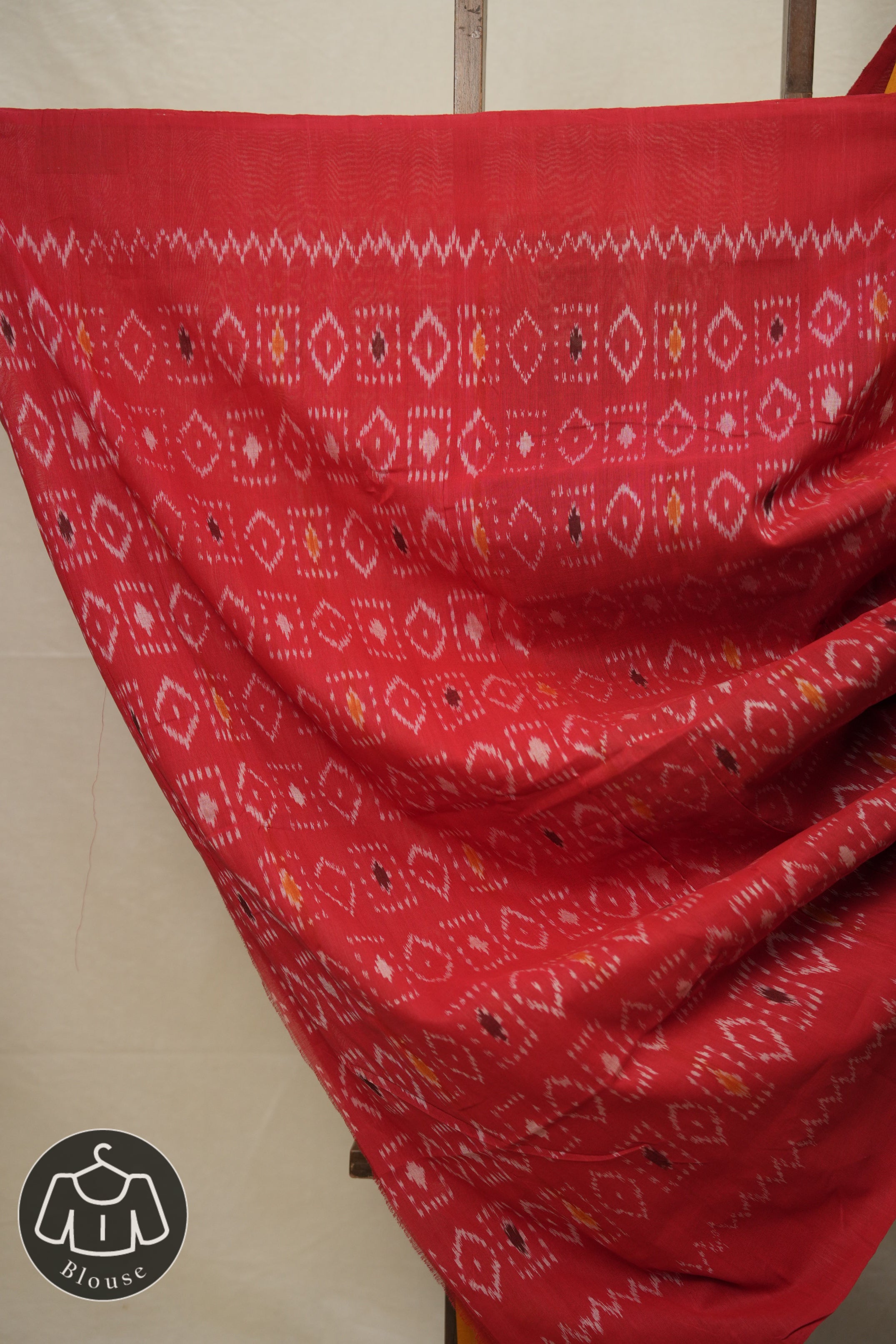 Orange Pochampalli Cotton Ikat Saree - SROPCIS554