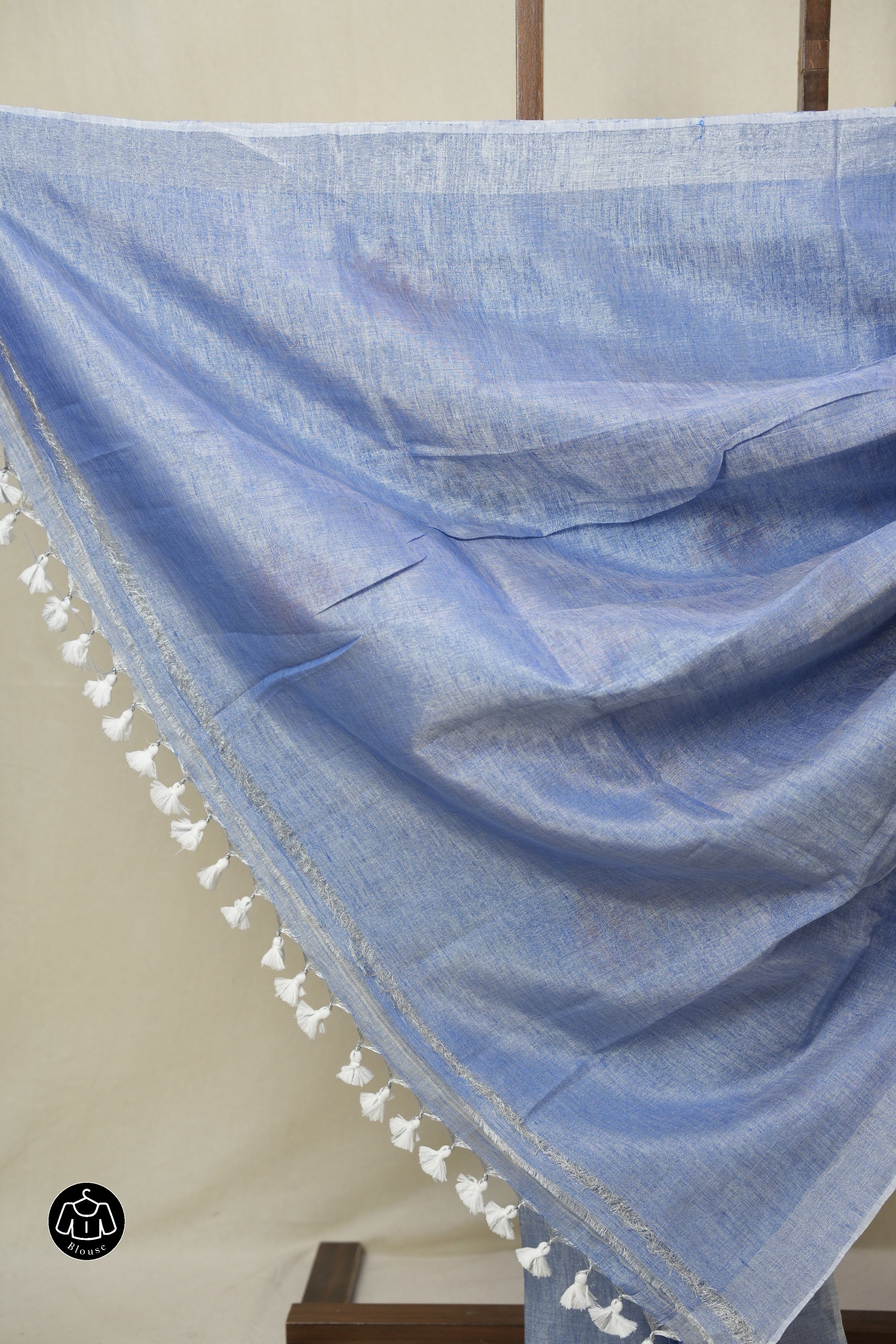 Light Blue Tissue Linen Jamdani Saree - SRLBTLJS160