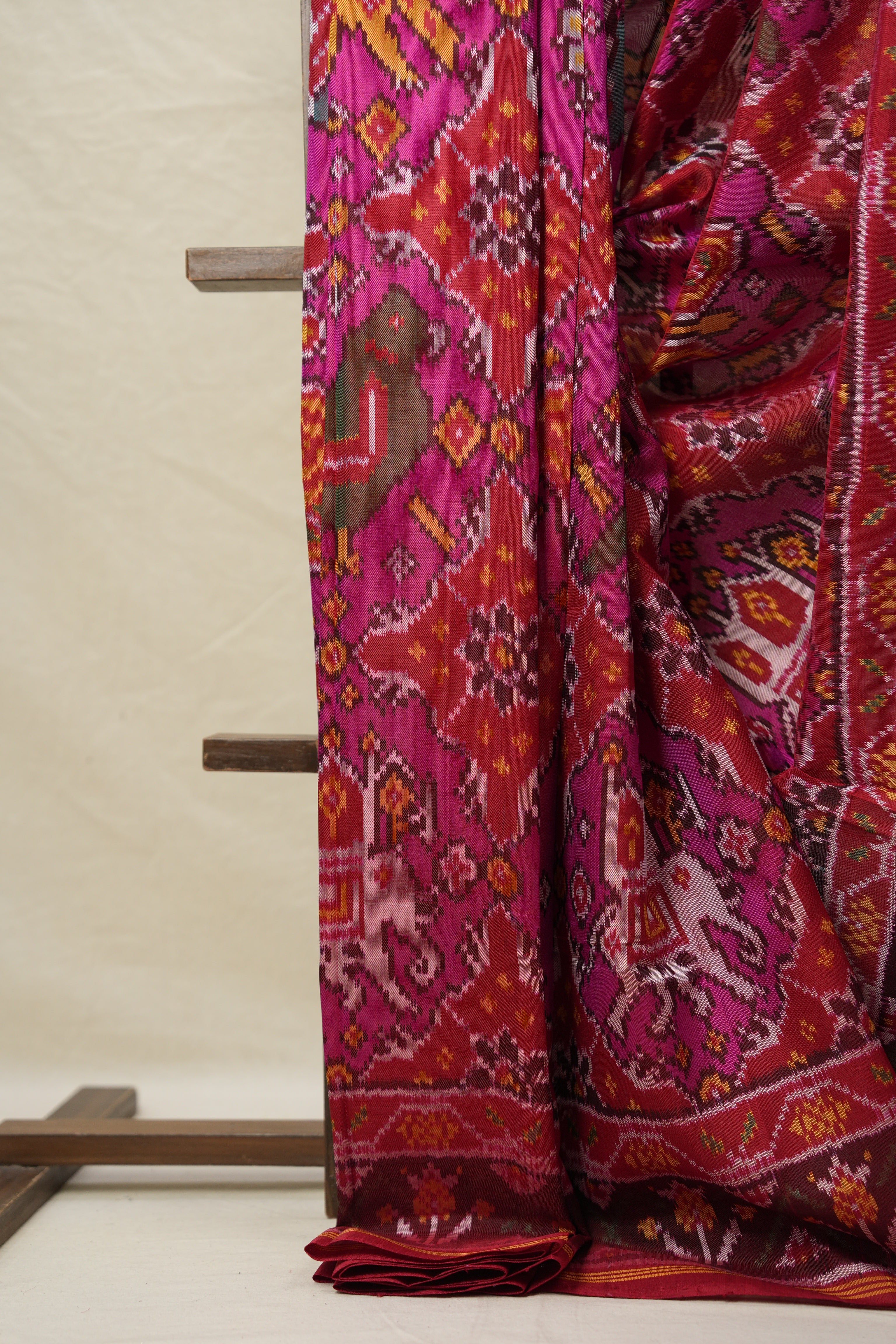 Pink Red Rajkot Patola Silk Saree - SRPRRPSS548