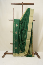 Green Chanderi Cotton Silk Saree -SRGCSS119