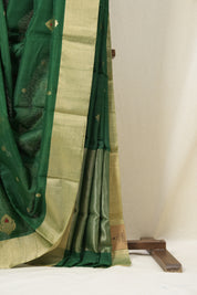 Green Chanderi Cotton Silk Saree -SRGCSS119