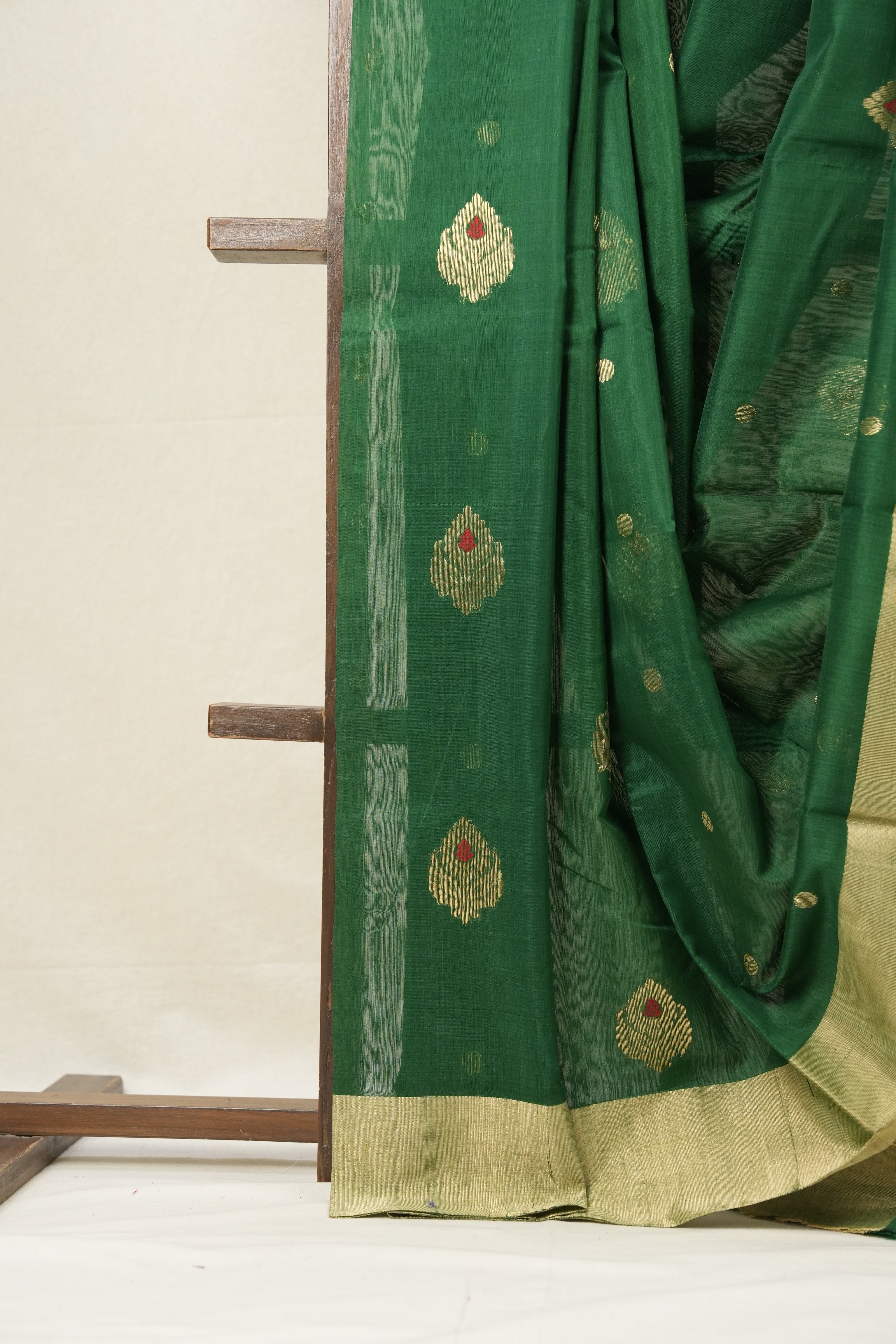 Green Chanderi Cotton Silk Saree -SRGCSS119