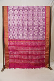 Purple Silver Pochampalli Silk Ikat Saree - SRPSPSIS272