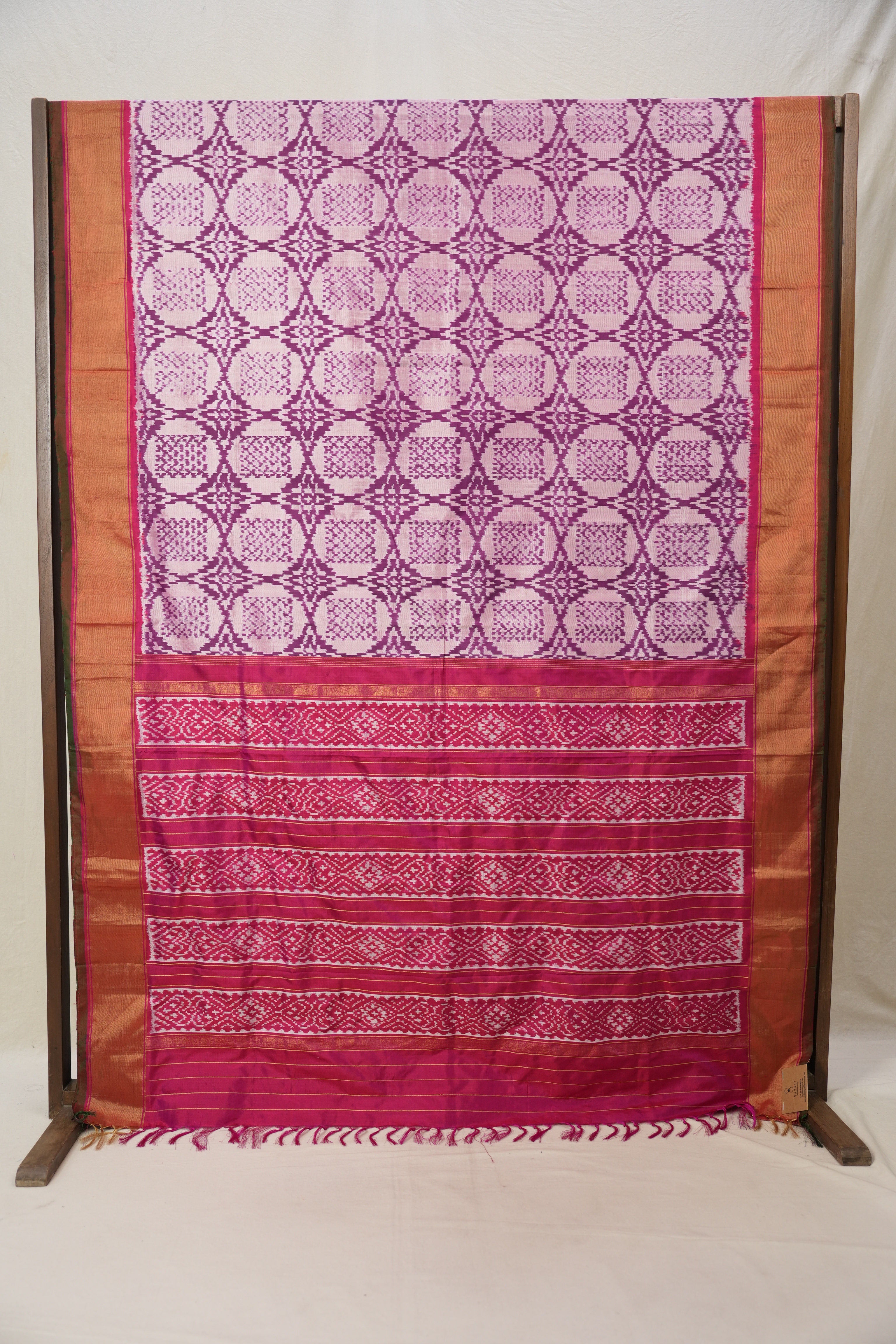 Purple Silver Pochampalli Silk Ikat Saree - SRPSPSIS272