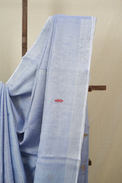 Powder Blue Tissue Linen Jamdani Saree - SRPBTLJS170
