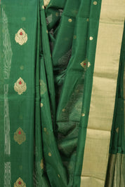 Green Chanderi Cotton Silk Saree -SRGCSS119