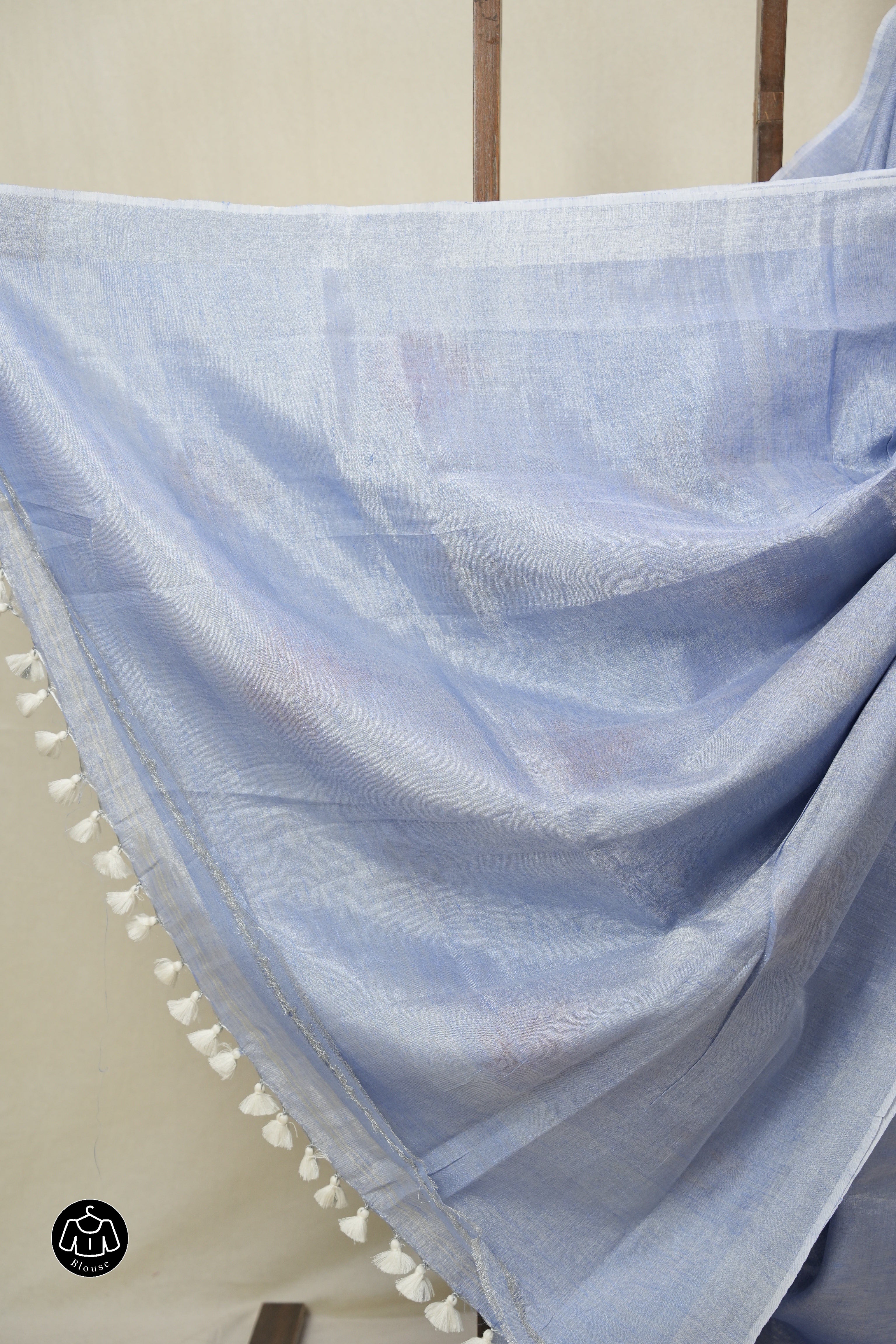 Powder Blue Tissue Linen Jamdani Saree - SRPBTLJS170