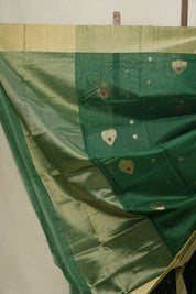 Green Chanderi Cotton Silk Saree -SRGCSS119