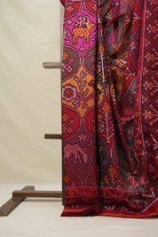 Maroon Red Rajkot Patola Silk Saree - SRMRRPSS547