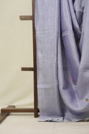 Lavendar Tissue Linen Jamdani Saree - SRLTLJS158