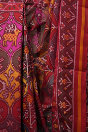 Maroon Red Rajkot Patola Silk Saree - SRMRRPSS547