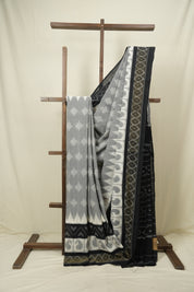 Grey Pochampalli Cotton Ikat Saree - SRGPCIS733