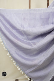 Lavendar Tissue Linen Jamdani Saree - SRLTLJS158