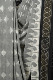 Grey Pochampalli Cotton Ikat Saree - SRGPCIS733