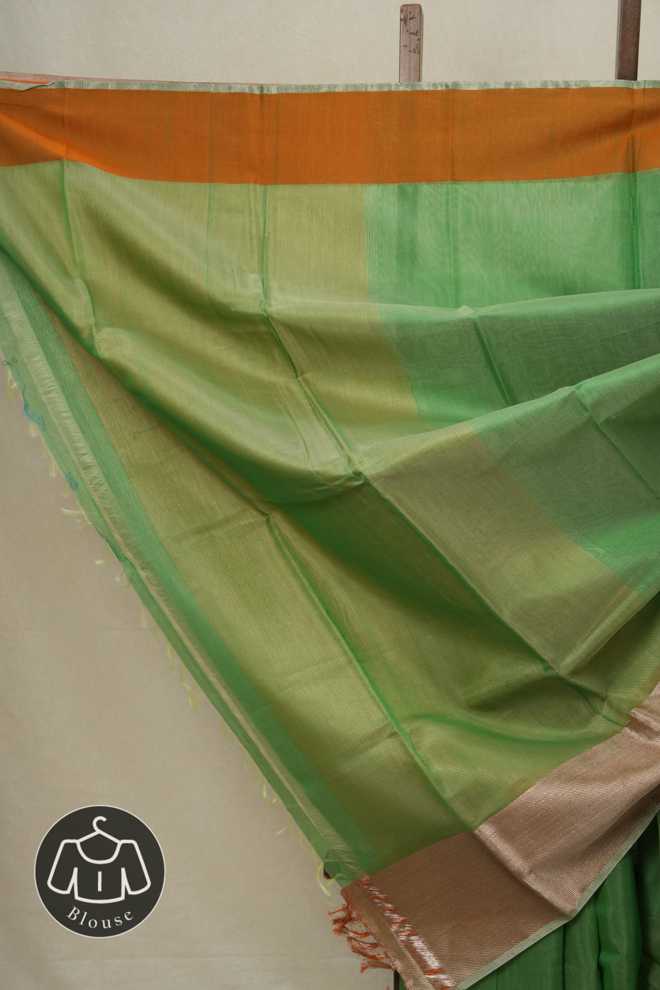Green Chanderi Silk Saree-SRGCSS38