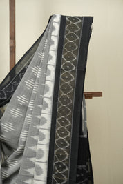 Grey Pochampalli Cotton Ikat Saree - SRGPCIS733