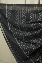 Grey Pochampalli Cotton Ikat Saree - SRGPCIS733