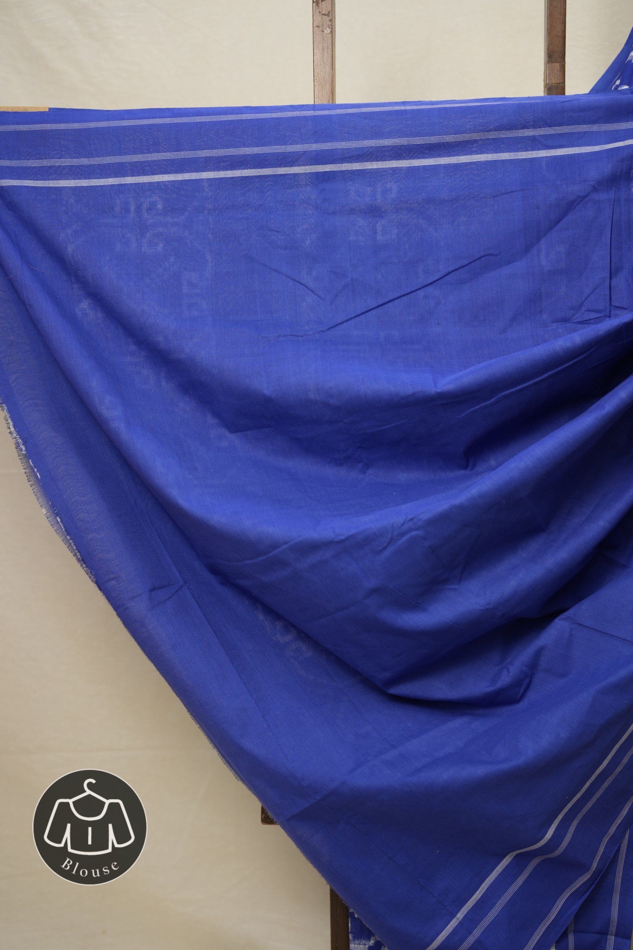 Blue White Pochampalli Cotton Ikat Saree - SRBWPCIS556