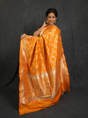 Orange Banarasi Silk Saree - SROBSS905