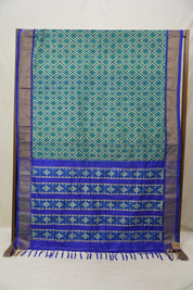 Blue Green Pochampalli Silk Ikat Saree - SRBGPSIS270