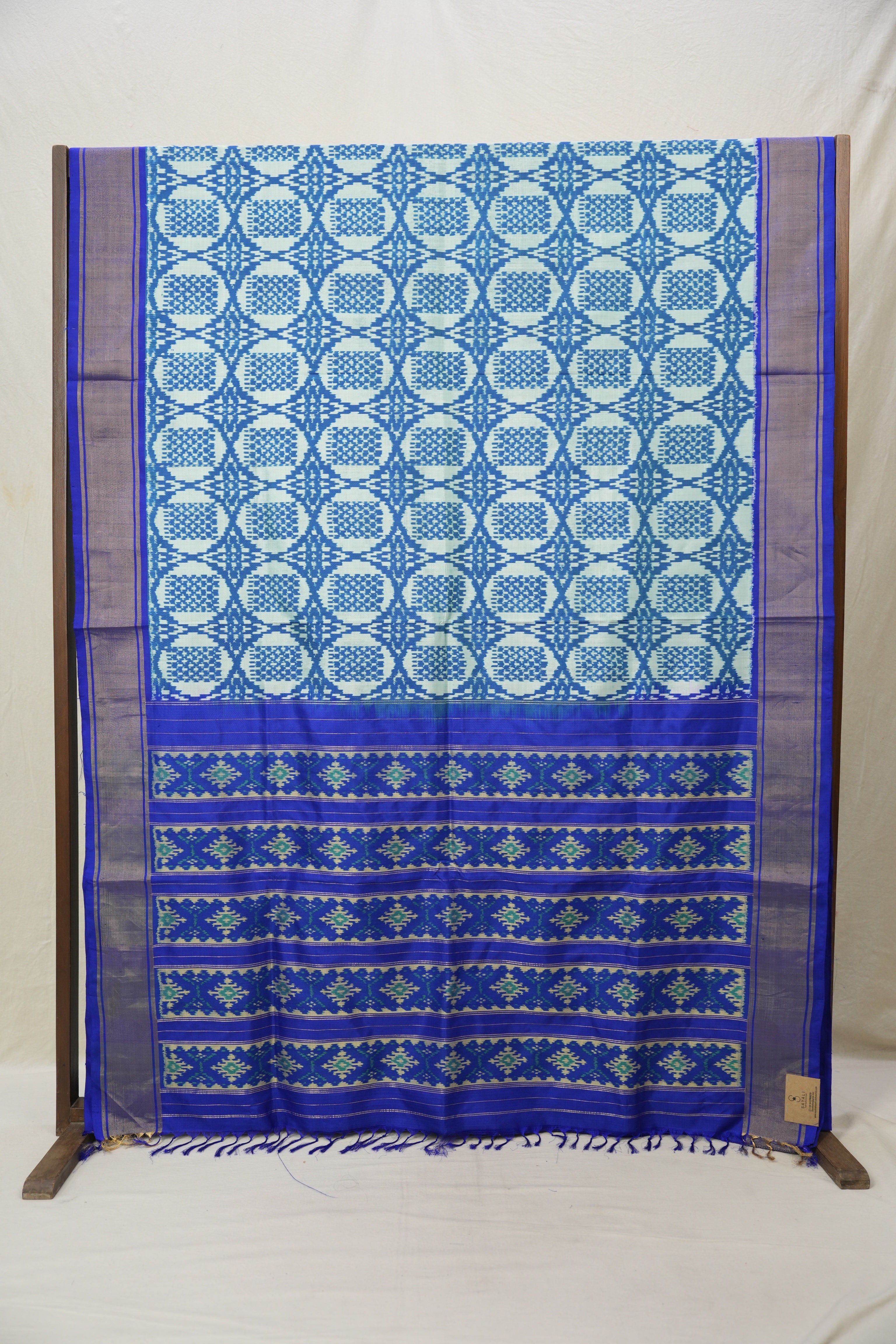 Mint Green Pochampalli Silk Ikat Saree - SRMGPSIS201