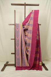 Light Pink Pochampalli Cotton Ikat Saree - SRLPPCIS734