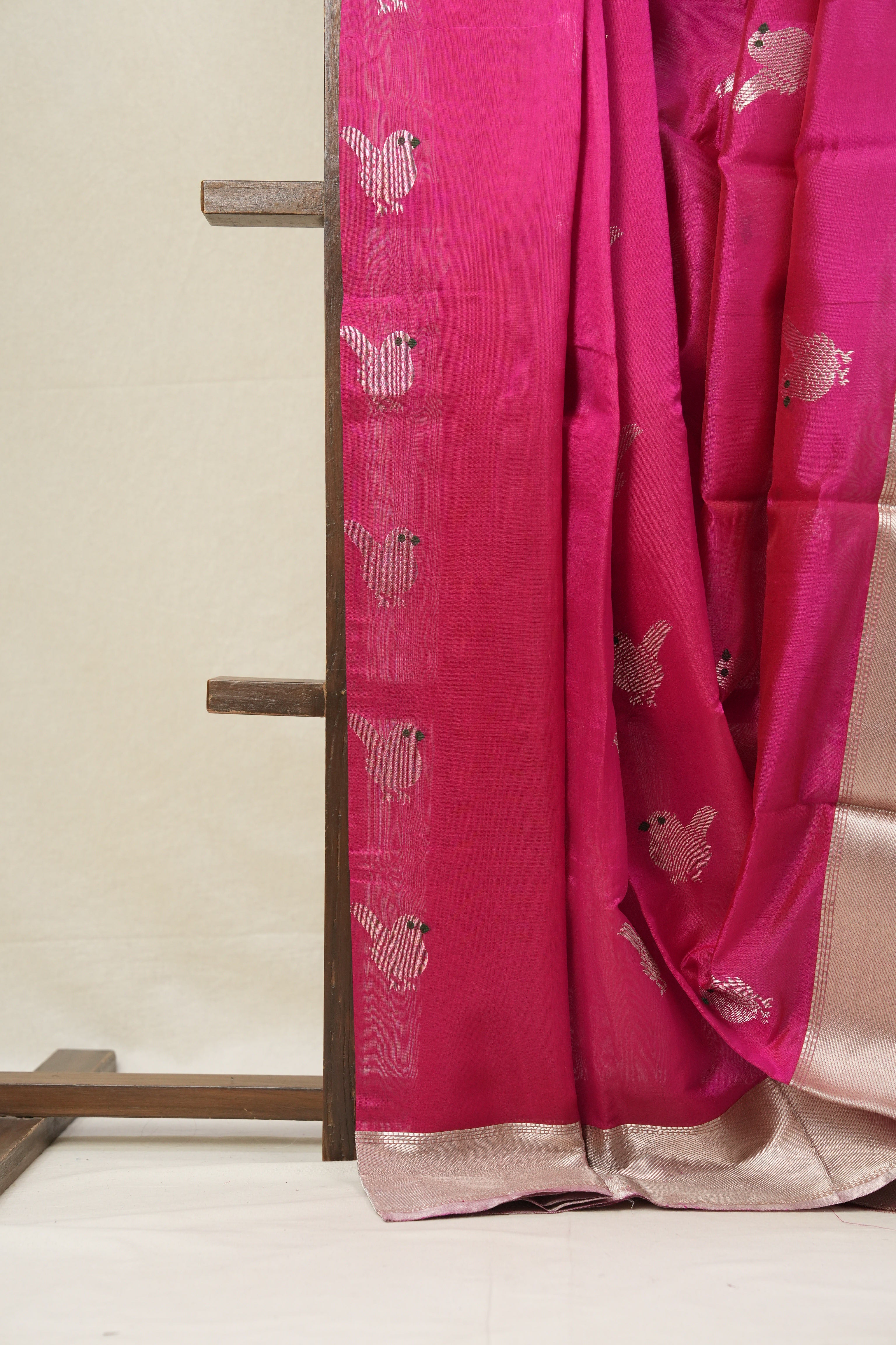 Fuchsia Pink Chanderi Silk Saree-SRFPCSS169