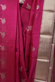 Fuchsia Pink Chanderi Silk Saree-SRFPCSS169