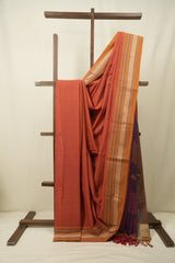 Orange Cotton IIkal Saree - SROCIS1111