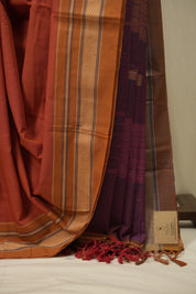 Orange Cotton IIkal Saree - SROCIS1111