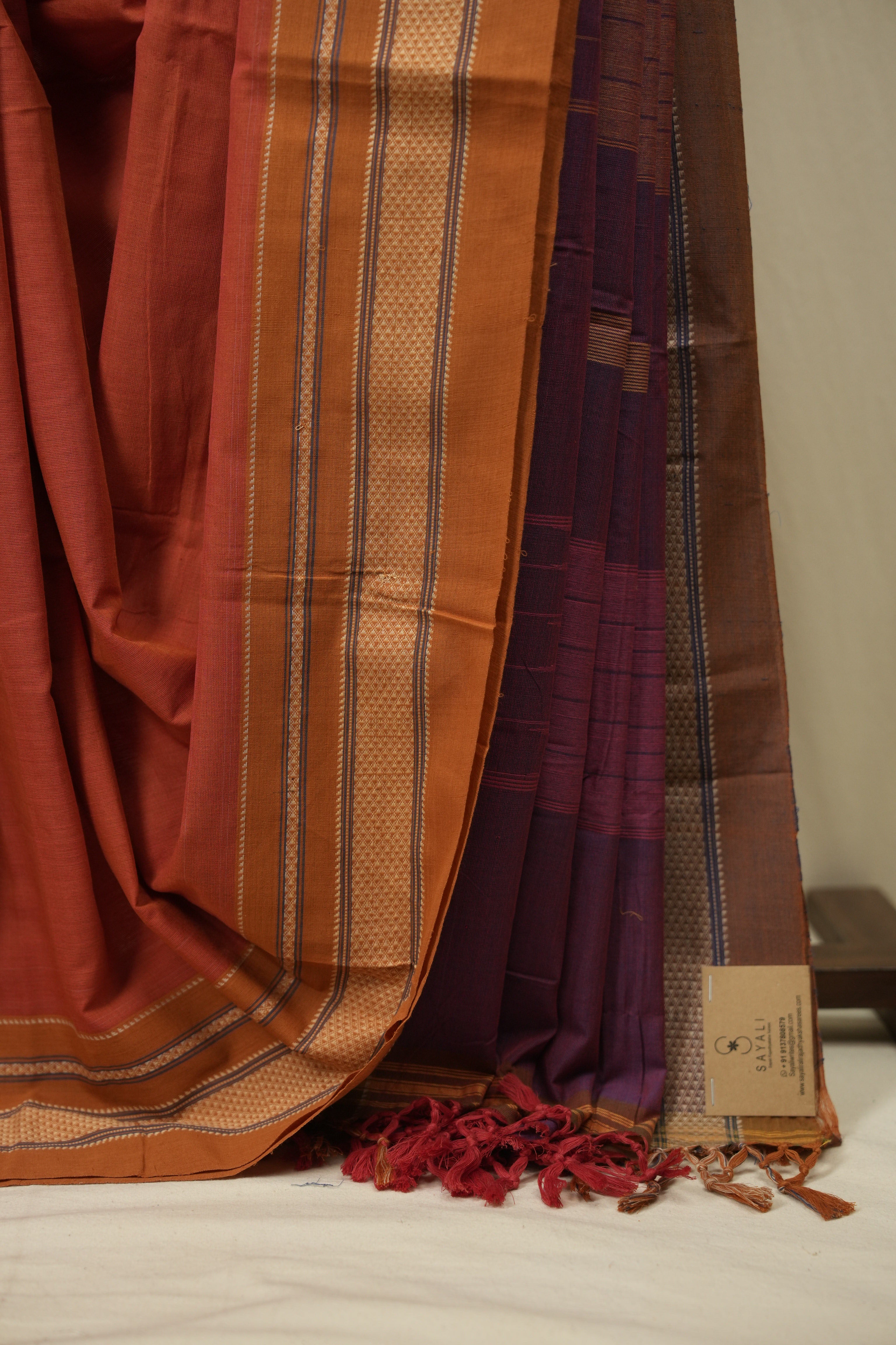 Orange Cotton IIkal Saree - SROCIS1111