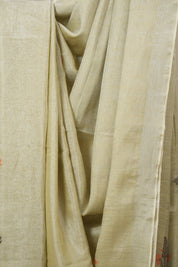 Cream Tissue Linen Jamdani Saree - SRCTLJS159