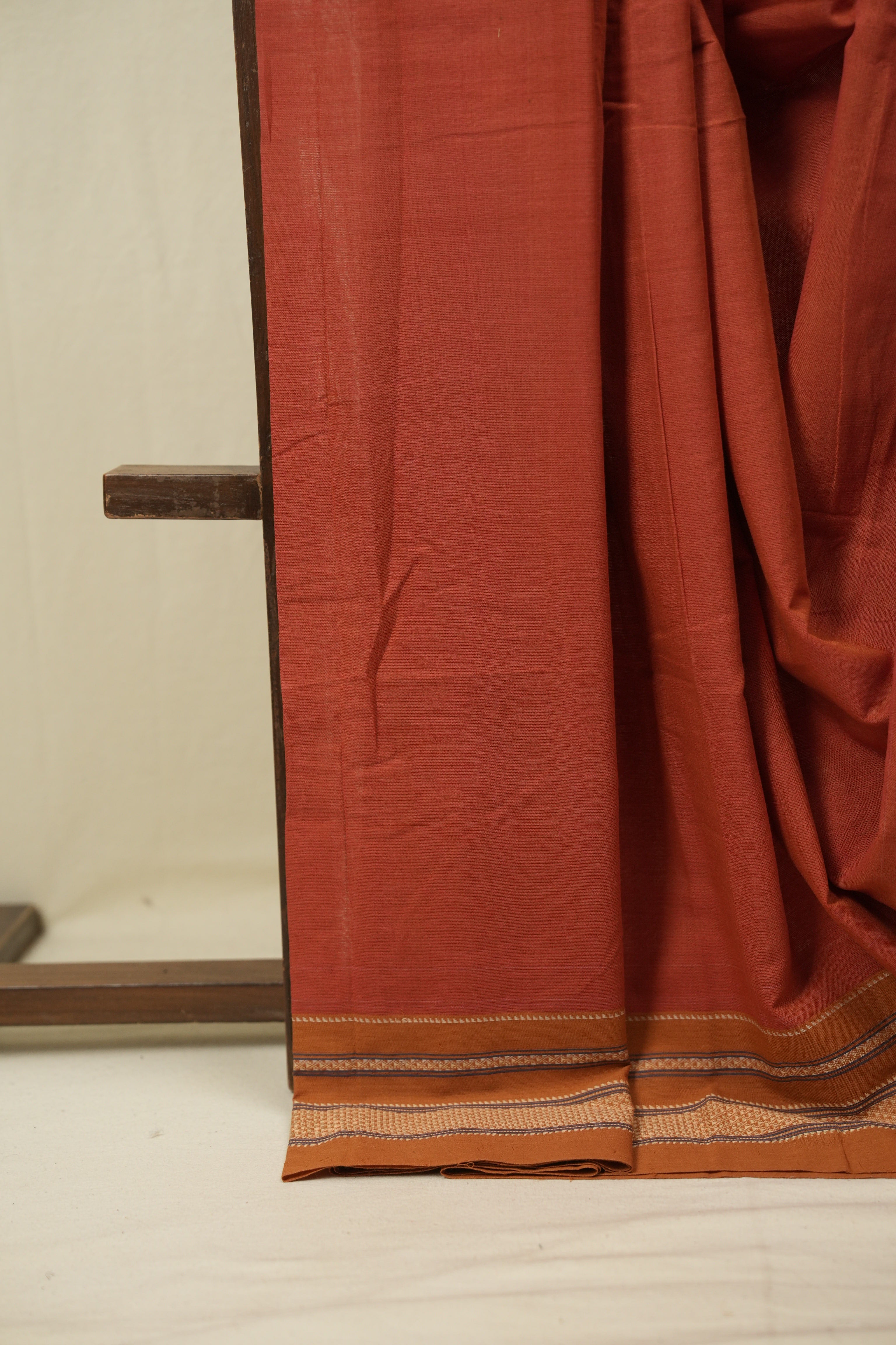 Orange Cotton IIkal Saree - SROCIS1111
