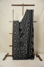 Black Pochampalli Cotton Ikat Saree - SRBPCIS560