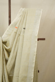 Cream Tissue Linen Jamdani Saree - SRCTLJS159