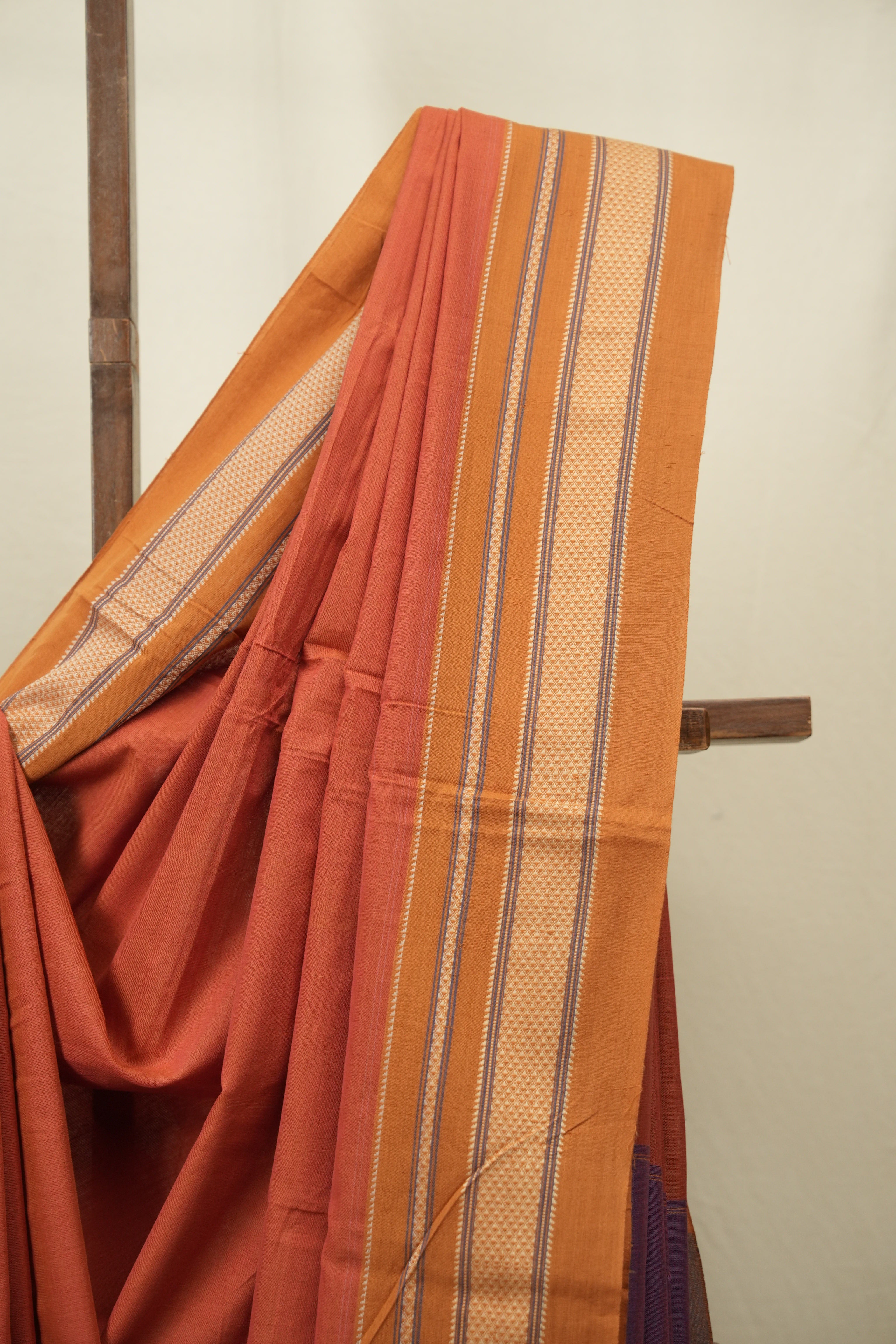 Orange Cotton IIkal Saree - SROCIS1111