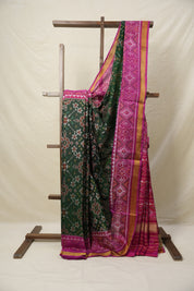 Green Rani Pink Rajkot Patola Silk Saree - SRGRPRPSS556