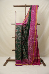 Green Rani Pink Rajkot Patola Silk Saree - SRGRPRPSS556