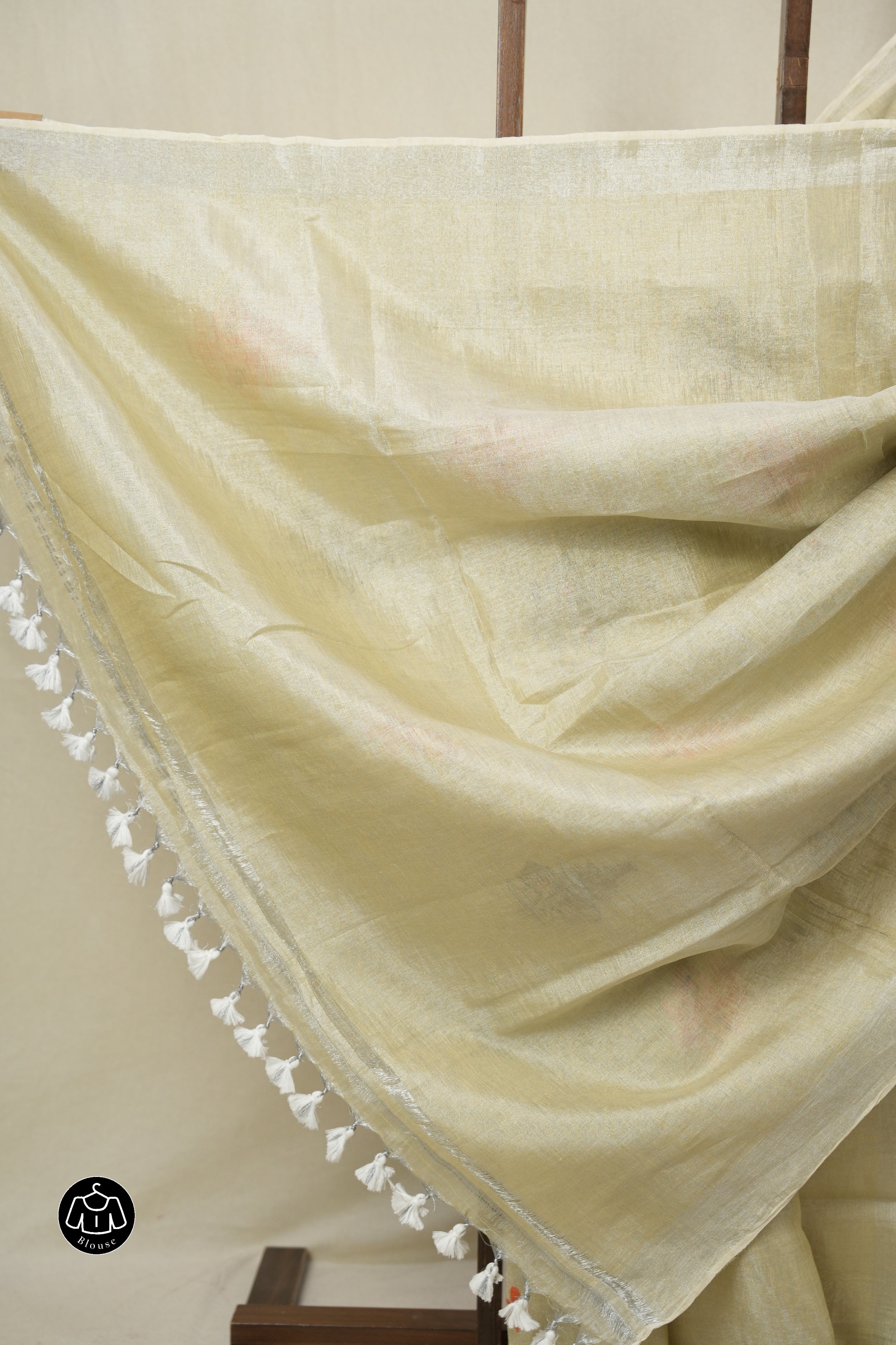 Cream Tissue Linen Jamdani Saree - SRCTLJS159