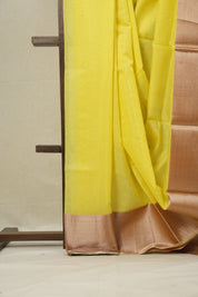 Neon Yellow Chanderi Silk Saree-SRNYCSS35