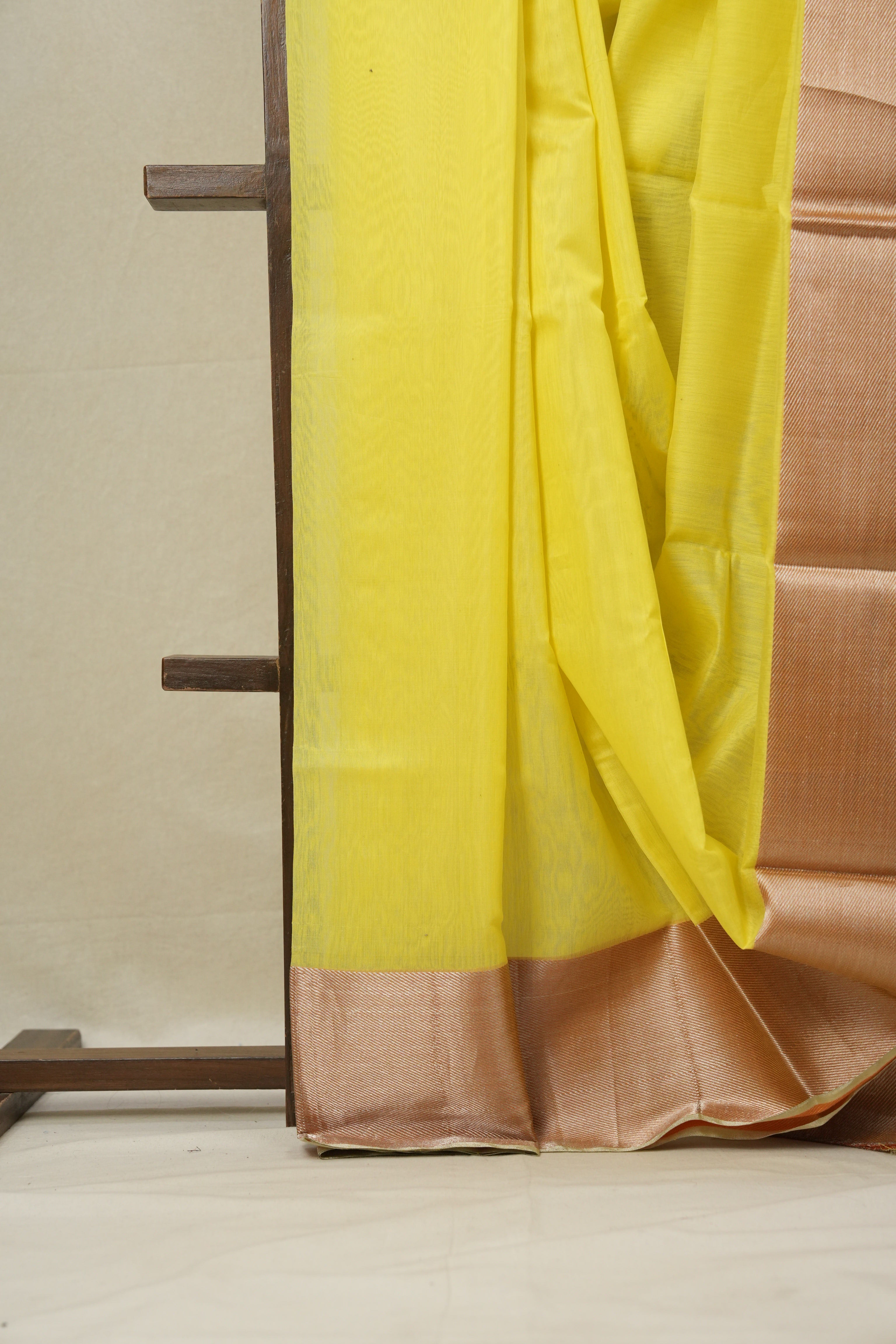 Neon Yellow Chanderi Silk Saree-SRNYCSS35