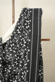 Black Pochampalli Cotton Ikat Saree - SRBPCIS560