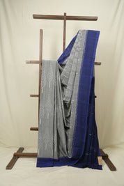 Grey Pochampalli Cotton Ikat Saree - SRGPCIS742