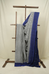 Grey Pochampalli Cotton Ikat Saree - SRGPCIS742