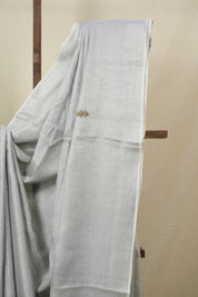 Grey Tissue Linen Jamdani Saree - SRGTLJS155