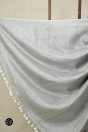Grey Tissue Linen Jamdani Saree - SRGTLJS155